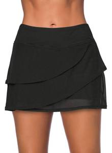 lot 99986 image: Aleumdr Swim Skirt for Women Mesh Layered Swimwear Black Large