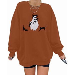 lot 20265 image: Orange Graphic Sweatshirt with Ghost and Dogs Print, 2 Pack, Size Small