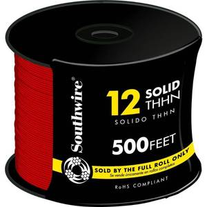 lot 20325 image: Southwire 12 Gauge THHN Electrical Wire, Red