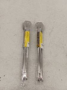 lot 20333 image: Stainless Steel Slotted Turner Tongs, 2 Pack