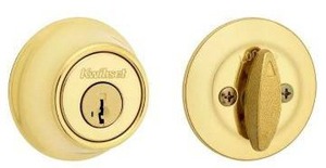 lot 20515 image: Kwikset 660 Bright Brass Deadbolt Model 5064905, 2 Pack