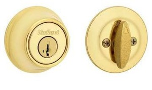 lot 20572 image: Kwikset 660 Bright Brass Deadbolt Model 5064905, 2 Pack