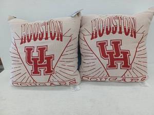 lot 20617 image: Houston Cougars Decorative Throw Pillows 2 Pack, 26x26