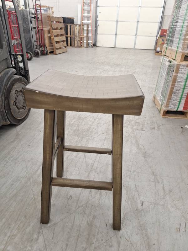 lot 20153 image: Wooden Bar Stool w Curved Seat