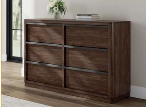 lot 20622 image: Ashley Kendamore 6-Drawer Dresser Chest   Retail $1199