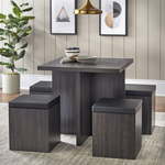 Mainstays 5-Piece Dexter Dining Set with Storage Stools | Retail $179