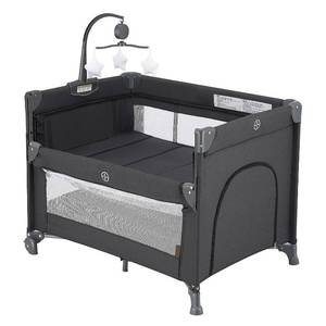 lot 101710 image: Retails for $120 QUTANIX 2-in-1 Pack and Play with Mattress,Baby Bassinet Bedside Sleeper, Bedside Bassinet & Baby Playpen, Easy Folding Portable Crib for Newborn to Toddlers (Dark Grey)