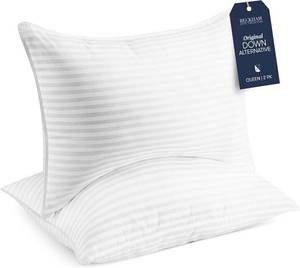 lot 101744 image: Beckham Hotel Collection Bed Pillows StandardQueen Size Set of 2 - Original Soft Down Alternative Pillow for Sleeping - Soft Support for Back, Stomach or Side Sleepers