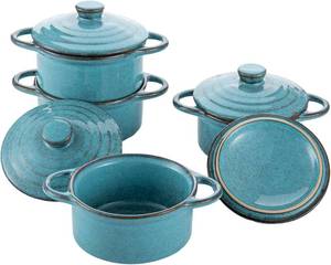 lot 101751 image: 12 oz Mini Cocotte Set of 4, Ceramic Casserole Dishes with Lids & Handles