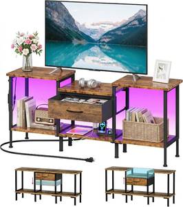 lot 201585 image: GYIIYUO 47 TV Stand for 555045 Inch TVs, Rustic Brown