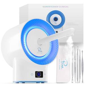 lot 201598 image: Pure Daily Care NanoSteamer Clinical 10-in-1 Smart Dermatologist Grade Ionic Facial Steamer - 2 Multi-Position Face Steamer Nozzles for Aromatherapy - 6 Pre-Porgrammed Modes - Include Extraction Set