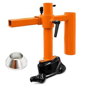 lot 201608 image: Manual Tire Changer Duck Head Adapter Kit, Tire Mount and Demount Tool for 16-21 in Tires, Nylon Duck Head with Silver Cone and Extended Handle, Orange