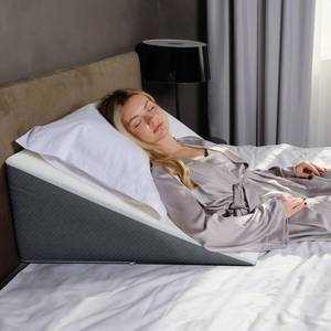 lot 201618 image: Kolbs Bed Wedge Pillow for Sleep Apnea, FSA Eligible Acid Reflux, and Back Pain Relief, with Chic Jacquard Cover - Headboard Wedges for Sleeping (Standard Wedge 12 Height)