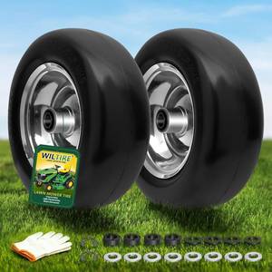lot 201619 image: (2 Pack) 11x4.00-5 Flat Free Lawn Mower Front Tires