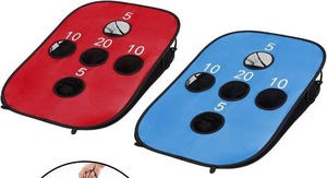 lot 201621 image: G4Free Portable Collapsible 5 Holes Cornhole Game Set Beach Games Adults