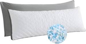 lot 301614 image: WhatsBedding Memory Foam Body Pillow with Cover, Long Bed Pillow for Adults