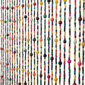 lot 301615 image: 36 x 79 41 Strands Rainbow Colorful Hippie Wood Beaded Curtain Boho-Bohemian Natural Wooden Door Doorway Beads Bamboo-Like Window Front Door Decor Curtains Home Decor Gift Set