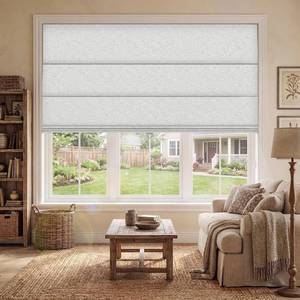 lot 301619 image: BERISSA Cordless Roman Shades for Indoor Windows Blackout,Pull Down Linen Fabric Roman Blinds,Privacy Window Shades for Door Windows,Bedroom,Office,Easy to Install,Blackout White,34 W x 64 H