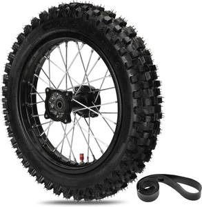 lot 301632 image: EOPOAYI 90100-14 3.00-14 Dirt Bike Rear Wheel Tire & Inner Tube Assembly Compatible with 125cc 140cc 150cc Apollo YZ85 CRF125F KLX125 TTR125 SSR TaoTao DB17 Off Road Motocross Parts with 15mm Bearing
