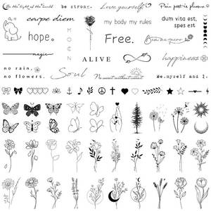 lot 301658 image: 185 PCS Realistic Temporary Tattoos for Women Tiny Small Fake Tattoos Adult