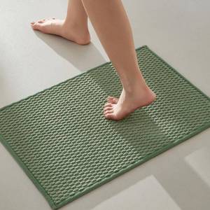 lot 401565 image: TYUU Bathroom Rugs Non Slip Washable, Super Absorbent Thin Bath Mat Small Quick Dry Low Pile Bathroom Rug, Sage Green 16x24