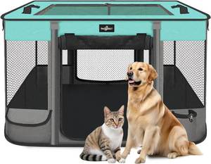 lot 401568 image: Paw Ballet Foldable Pet Kitten Playpen, Upgrade Waterproof Portable Dog Cat Playpen Kennel Tent for Small Cat Dog, Retractable Shade Cover, Indoor Outdoor Use for Small Pet.