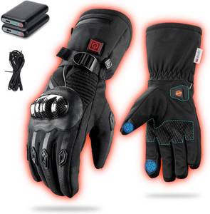lot 401569 image: Heated Motorcycle Gloves for Men & Women - 7.4V 3000mAh Rechargeable Batteries, Electric, Touchscreen, Waterproof, Windproof, Non-Slip, Skiing, Cycling, Fishing