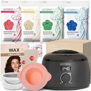 lot 401579 image: KOTAMU Waxing Kit for Women & Men, Black Digital Wax Pot Warmer Kit