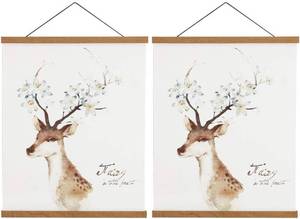 lot 401594 image: 2 Pack Magnetic Poster Hanger Frame, 22x34 22x28 22x30 Light Wood Wooden Magnet Canvas Artwork Print Dowel Poster Hangers Frames Hanging Kit (Teak Wood, 22,2 Packs)