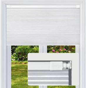 lot 401598 image: No Drill Cellular Shades Cordless Blackout Honeycomb Blinds 35Wx48H White