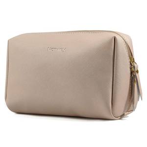 lot 401607 image: Narwey PU Leather Makeup Bag Travel Cosmetic Bag Toiletry Organizer Make up Bag with Compartments for Women and Girls (Large, Brown)