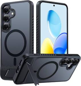 lot 401611 image: FNTCASE for Galaxy S25 Plus & for Galaxy S24 Plus Magnetic Stand Case, Black