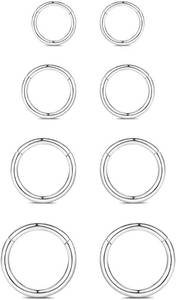lot 401617 image: WBRWP 316L Stainless Steel Nose Rings Hoop for Women Men Hypoallergenic