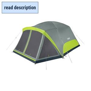 lot 101735 image: Retails for $375 Coleman Skydome  8-Person Camping Tent with Screen Room Rock Grey