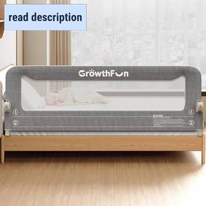lot 101739 image: Foldable Bed Rail for Toddlers, 71in Reinforced Carbon Steel Frame&Connectors, Breathable Cationic Fabric - Safety Toddler Bed Rails for Queen, King, Twin, Full, No-Tool Setup.
