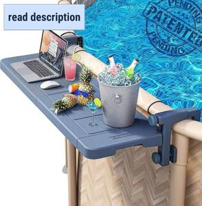 lot 401584 image: POOLHACKER Swim-Up Poolside Bar for Above-Ground Round Pools, Phantom Gray