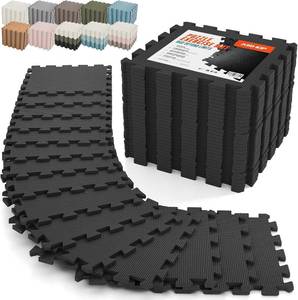 lot 111740 image: AIRHOP 18 PCS Gym Floor Mat, EVA Foam Puzzle Gym Mat, High-Density Interlocking Foam Floor Tiles for Home Gym, Play Workout Garage Kitchen Flooring 12.6x12.6x0.4