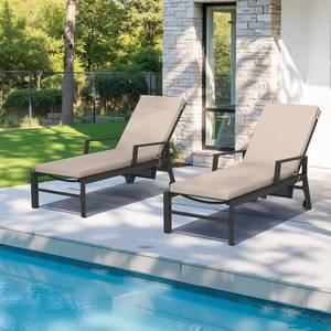 lot 111752 image: Crestlive Chaise Lounge Cushions Outdoor Set of 2, 72x21, Water Resistant