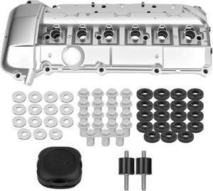 lot 111753 image: Retails for $128 Upgrade Aluminum Engine Valve Cover kit Compatible with BMW X5 525i 530i X3 Z4 325i 325Xi 325Ci 330Ci 330i 330Xi E46 E39 E53 M54 E83 3 & 5 Series 2002-2006 Replace 11127512839 11127512840 11120030496