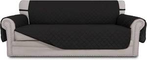 lot 111763 image: Easy-Going 4 Seater Sofa Slipcover Reversible Sofa Cover Water Resistant Couch Cover with Foam Sticks Elastic Straps Furniture Protector for Pets Children Dog Cat (XX-Large, BlackBlack)