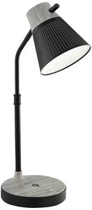 lot 111765 image: Retails for $130 Ott-Lite Corbin Black Gray LED Desk Lamp with USB Port and Qi Charger