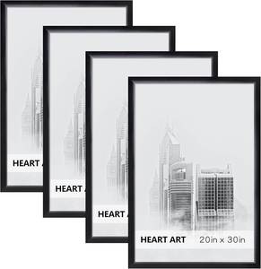 lot 111769 image: HEART ART 20x30 Poster Frames Without Mat Set of 4, Black