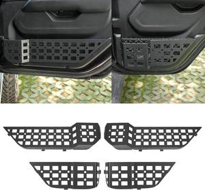 lot 111777 image: Front Rear Door Pocket Storage Box Compatible with Jeep Wrangler JL JLU 4XE 2018-2025 & Gladiator JT 2020-2025 Rubicon Sport Sahara Interior Door Storage Organizer Molle Panels Not Fit Power Seats