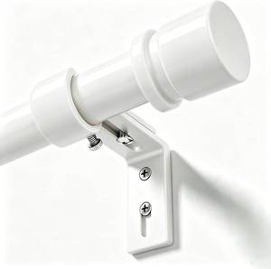 lot 111779 image: Byondeth Curtain Rods for Windows 16 to 144 Inches Adjustable Length 1 Inch Diameter Window Curtain Rod with Aluminium End Cap, White