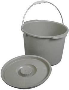 lot 211687 image: Medline MDS80306B Commode Buckets with Handle and Lid