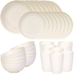 lot 211688 image: Quatish 32 Piece Plates and Bowl Set for 8, Dinnerware Dish Set for Kitchen