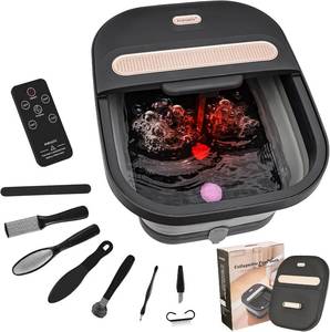 lot 211692 image: Collapsible Foot Spa Bath with Massager and Heat and Bubble Jets, Temperature Control, Remote Control, Pumice Stone, Pedicure Foot Spa for Relaxation Gift for Women Man