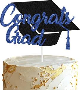 lot 211704 image: Tinbax Graduation Congrats Grad Cake Topper for Graduations Cake decorations (Blue)