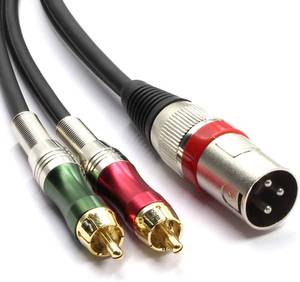 lot 211712 image: 10FT XLR Male to 2 x Phono RCA Plug Adapter Y Splitter Patch Cable, 1 XLR Male 3 Pin to Dual RCA Plug Stereo Audio Cable Connector(3 M)