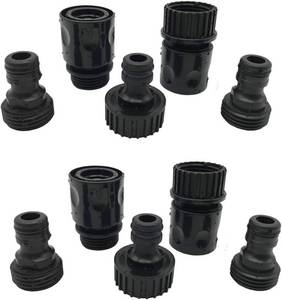 lot 211713 image: Plastic Garden Hose Quick Connect Set Male and Female (2 Sets  10 Pc)